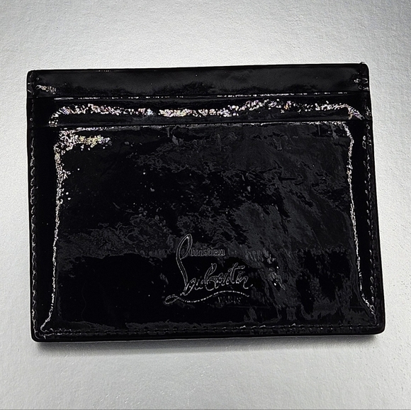 Christian Louboutin Black Patent Leather Card Holder/Card Case Wallet & Dust Bag - Picture 3 of 6
